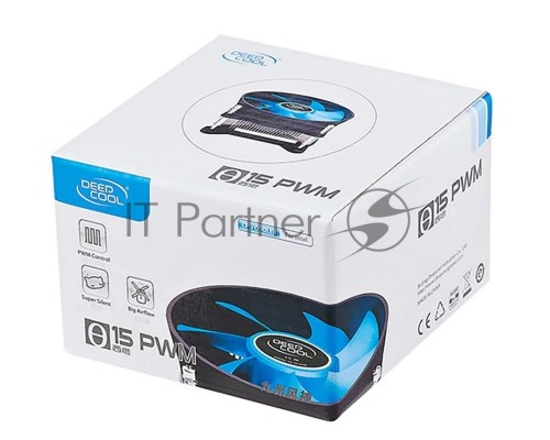 Кулер ЦП DEEPCOOL T15P LGA1150/LGA1151/LGA1155/LGA1200 50.25 фут3/мин TDP 1.92 Вт Вес 0.29 кг OTDP-ICAS-T15P