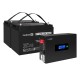 Комплект ИБП EX295994RUS + батарея 100Aч EX282985RUS 2шт (инвертор, синус, для котла, PF=1, настенный) ExeGate IdealSine SR-1500.LCD.2SH  <1500VA/1500W, чистая синусоида, цветной LCD-дисплей, 2*Schuko, крепление настенное, Black> + батарея ExeGate DT 121
