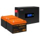 Комплект ИБП EX295994RUS + батарея 26Aч EX285663RUS 2шт (инвертор, синус, для котла, PF=1, настенный) ExeGate IdealSine SR-1500.LCD.2SH  <1500VA/1500W, чистая синусоида, цветной LCD-дисплей, 2*Schuko, крепление настенное, Black> + батарея ExeGate HRL 12-