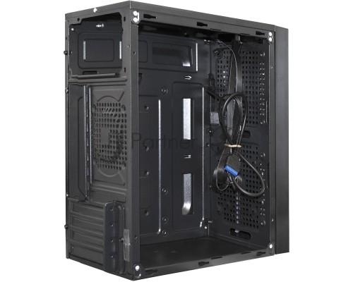 Компьютерный корпус Minitower ExeGate mEVO-9302-NPX400 (mATX, БП 400NPX с вент. 12см, 2*USB+1*USB3.0, HD аудио, черный, с RGB подсветкой)