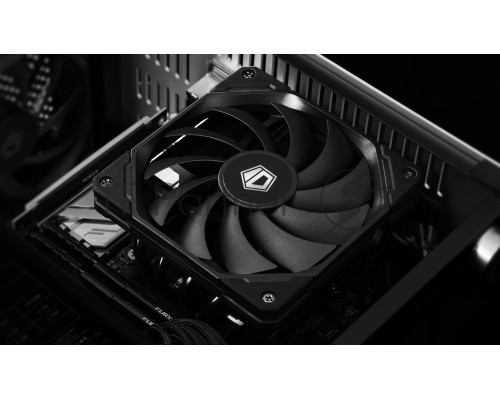 Кулер для процессора ID-COOLING IS-65-XT BLACK LGA1700/1200/115X/AM5/AM4 низкопрофильный высота 65mm (18шт/кор, TDP 125W, PWM, 4 тепл.трубок + медная база, FAN 120mm, черный) BOX