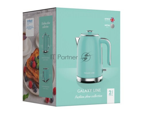 Чайник электрический Galaxy Line GL 0347 1.7л. 2200Вт бирюзовый корпус: нерж.сталь (ГЛ0347Л)