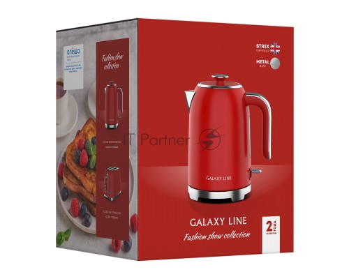 Чайник электрический Galaxy Line GL 0349 1.7л. 2200Вт красный корпус: нерж.сталь (ГЛ0349Л)