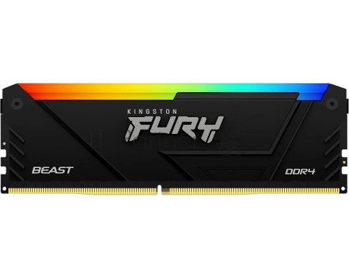 Оперативная память Kingston DDR4 32GB 2666MHz Kingston KF426C16BB2A/32 Fury Beast RGB RTL Gaming PC4-21300 CL16 DIMM 288-pin 1.2В dual rank с радиатором Ret