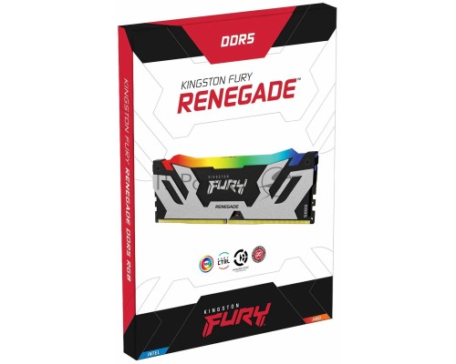 Оперативная память Kingston DDR5 16GB 7200MHz Kingston KF572C38RSA-16 Fury Renegade Black RGB RTL Gaming PC5-57600 CL38 DIMM 288-pin 1.45В single rank с радиатором Ret
