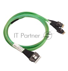Кабель ACD-60004-ZC Slimline SASx8 (SFF8654) -to- 2 Slimline SASx4 (SFF8654)+ SFF9402, 1M, (аналог Broadcom 05-60004-00) {100}