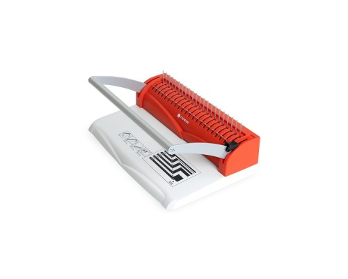 [Ламинатор] Переплетчик ГЕЛЕОС БП-13+ бело-красный на пластиковую пружину, А4, ручная перфорация 13 листов, переплет макс до 500 л., глубина перфорации 2 мм