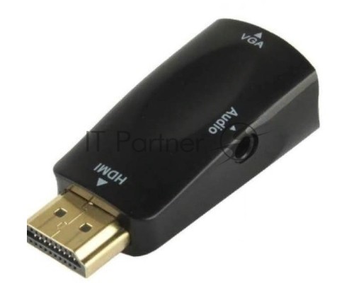 Переходник аудио-видео Premier 5-983AC HDMI (m)/VGA (f)/Jack 3.5 (f) белый