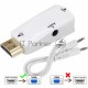 Переходник аудио-видео Premier 5-983AC HDMI (m)/VGA (f)/Jack 3.5 (f) белый