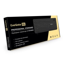 Клавиатура ExeGate Professional Standard LY-E5500M (USB, полноразмерная, влагозащищенная, 104кл., Enter большой, подставка под запястья, длина кабеля 1,35м, черная, Color Box)