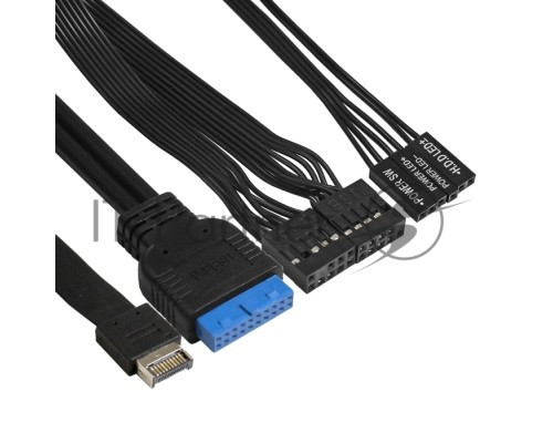Корпус Desktop ExeGate MI-641-01C-TPS350 (mini-ITX/mATX, БП TPS350 с вент. 8см, 2*USB+2*USB3.0+TypeC, HD аудио, черный)
