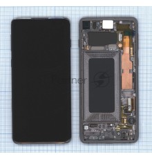 Дисплея для Samsung Galaxy S10 SM-G973F в сборе с тачскрином ServicePack, черный (GH82-18850A)