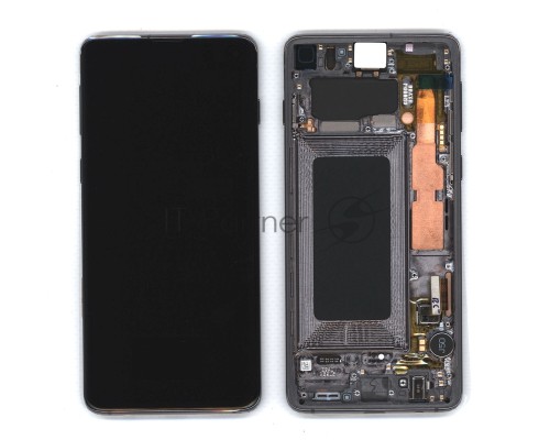 Дисплея для Samsung Galaxy S10 SM-G973F в сборе с тачскрином ServicePack, черный (GH82-18850A)