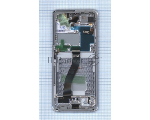 Дисплея для Samsung Galaxy S21 Ultra G998B в сборе с тачскрином ServicePack, серебристый GH82-26035B