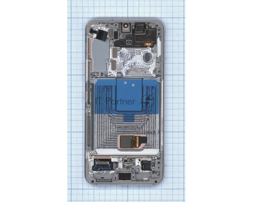 Дисплея для Samsung Galaxy S22 SM-S901B в сборе с тачскрином ServicePack, белый (GH82-27520B)