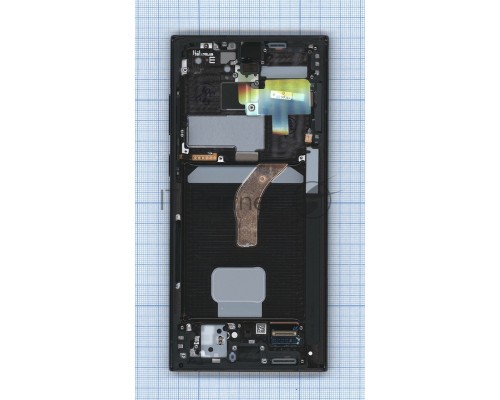 Дисплея для Samsung Galaxy S22 Ultra SM-S908B в сборе с тачскрином ServicePack, черный (GH82-27488A)