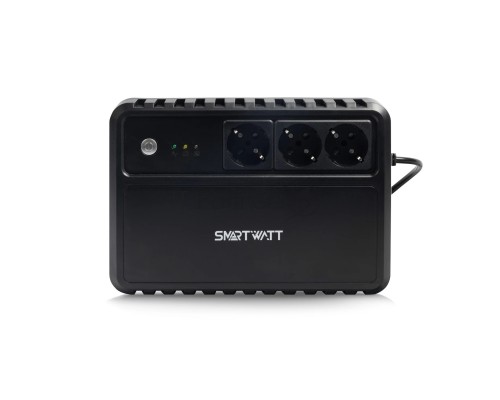 ИБП SMARTWATT UPS SAFE 800 Line-interactive 800VA/480W Brick (Euro x3, LED, 255x175x93(мм), 5,2 кг, гарантия 24мес. (ИБП