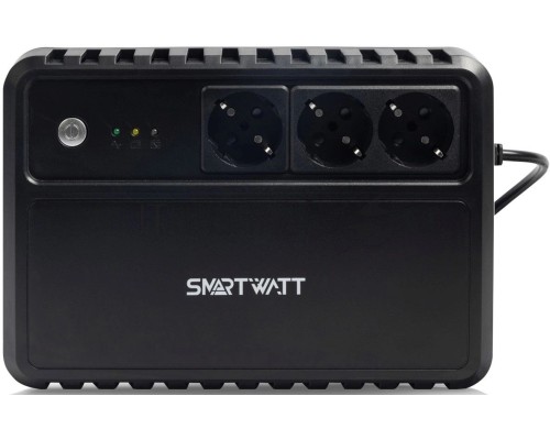ИБП SMARTWATT UPS SAFE 800 Line-interactive 800VA/480W Brick (Euro x3, LED, 255x175x93(мм), 5,2 кг, гарантия 24мес. (ИБП