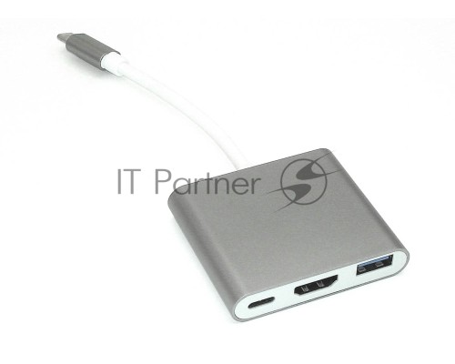 Адаптер Type-C на USB, HDMI 4K Type-С для MacBook, серый
