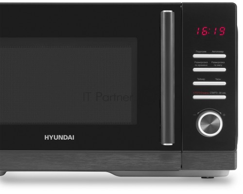 Микроволновая печь Hyundai HYM-D3012 черный 25л 800Вт кнопки, поворотный механизм