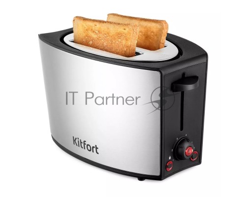 Тостер Kitfort КТ-6248 800Вт нержавеющая сталь/черный