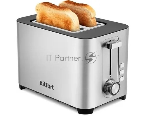 Тостер Kitfort КТ-6099 850Вт нержавеющая сталь/черный
