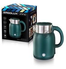 Чайник электрический ELX-KS13-C05 PRO нерж.сталь/пластик 1.6л 220-240В 2000Вт зел. Ergolux 15331