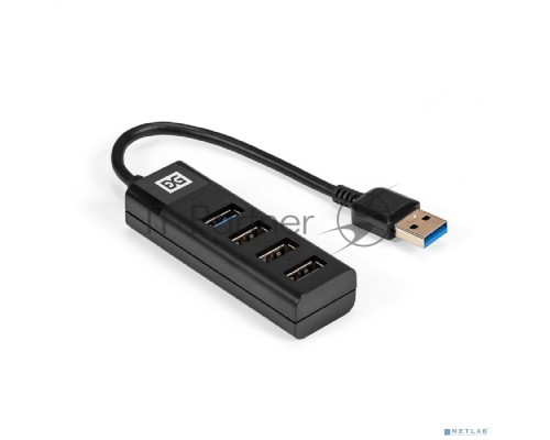 Хаб USB (концентратор) 4-в-1 ExeGate DUB-3213 (кабель-адаптер USB2.0 --> 3xUSB2.0, 1xUSB3.0, Plug&Play, черный)
