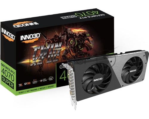 Видеокарта INNO3D RTX 4070 Super Twin X2 OC//RTX4070, HDMI, DP*3, 12G,D6X