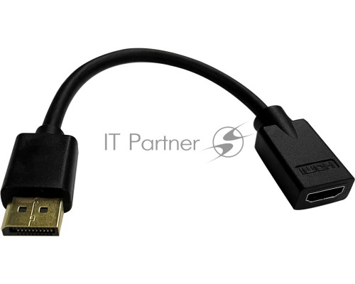 Переходник Buro DisplayPort (m)/HDMI (f) черный (BU-HDMI(F)-DP(M))