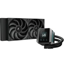 Система водяного охлаждения Deepcool Mystique 240 ARGB Soc-AM5/AM4/1151/1200/1700 черный 4-pin 36.49dB Al LCD 1543gr Ret (R-LX550-BKADSNC-G-1)