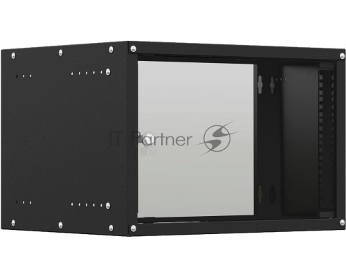 Шкаф коммутационный NTSS Lime (NTSS-WL9U5560GS-BL) настенный 9U 550x600мм пер.дв.стекл несъемн.бок.пан. 30кг черный 500мм 15кг 110град. 500мм IP20 сталь