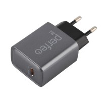 PERFEO Сетевое зарядное устройство с разъемом TYPE-C, 20W, серый (I4668)