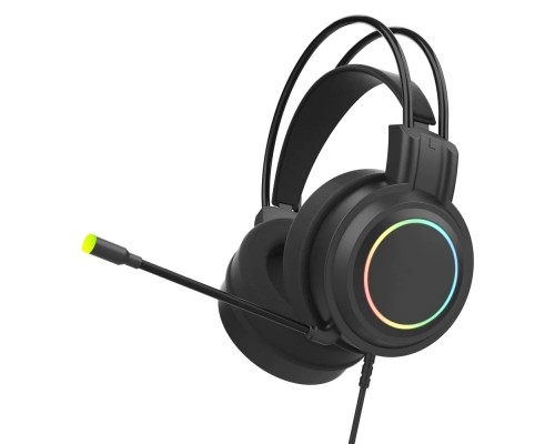 [Наушники] Perfeo игровая гарнитура RGF EARTH черная 1,8 м, разъем 3,5 мм (4 pin) и USB (LED), переходник