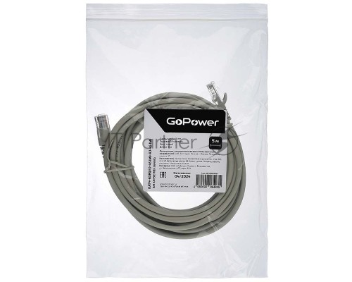 Кабель GOPOWER PATCH RJ-45(M)-RJ-45(M) 00-00029037 5M GREY