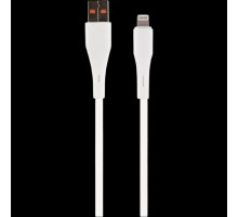 PERFEO Кабель USB A вилка - Lightning вилка, 2.4A, белый, силикон, длина 1 м., ELASTIC (I4338)