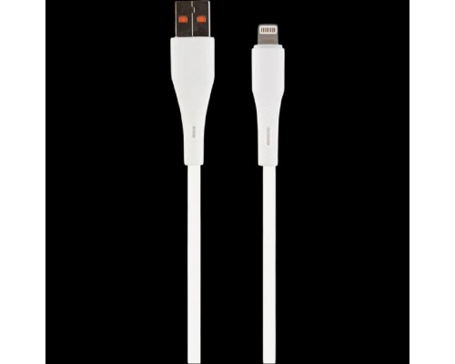 [кабели] PERFEO Кабель USB A вилка - Lightning вилка, 2.4A, белый, силикон, длина 1 м., ELASTIC (I4338)