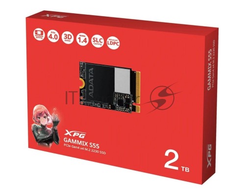 Накопитель SSD ADATA M.2 2230 2TB XPG GAMMIX S55 PCIe Gen4x4 with NVMe 5000/3700, 3D ТLC NAND