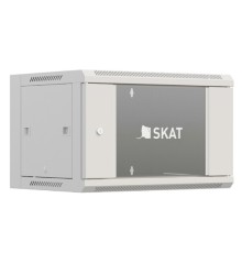 БАСТИОН SKAT TB-6W645GF-G Шкаф настенный телекоммуникационный 6U 600х450х370мм, дверь стеклянная (4410) {1.5 года гарантия}