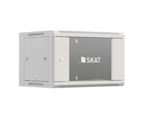 [Бастион Телекоммуникационные  шкафы] БАСТИОН SKAT TB-6W645GF-G Шкаф настенный телекоммуникационный 6U 600х450х370мм, дверь стеклянная (4410) {1.5 года гарантия}