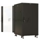 Шкаф Hyperline TTBR-2761-AS-RAL9004 Шкаф напольный 27U 1388x600х1000 мм (ВхШхГ), передняя стеклянная дверь со стальными перфорированными боковинами, задняя дверь сплошная, ручка с замком, цвет черный (RAL 9004) (разобранный) 