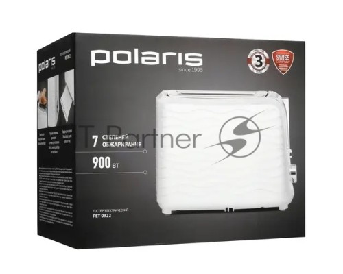 Тостер Polaris PET 0922, 900Вт, белый