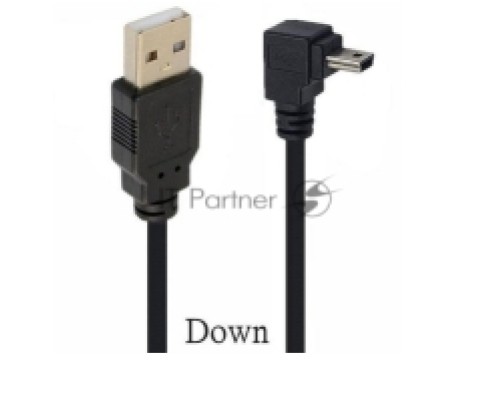 Кабель USB  Type A на Mini USB угол вниз 0,25 м
