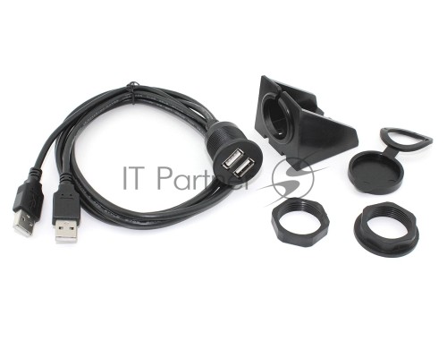 Кабель USB 2.0 двойной для монтажа на корпус 1 м влагозащищённый