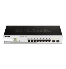 D-Link DGS-1210-08P/G3A Настраиваемый L2 коммутатор с 8 портами 10/100/1000Base-T и 2 портами 1000Base-X SFP (8 портов PoE 802.3af/at, PoE-бюджет 65 Вт)