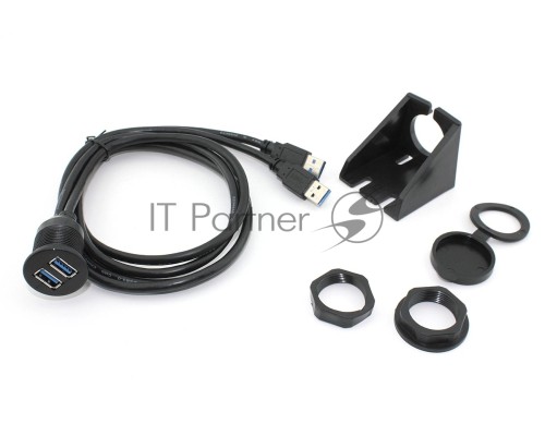 Кабель USB 3.0 двойной для монтажа на корпус 1 м влагозащищённый