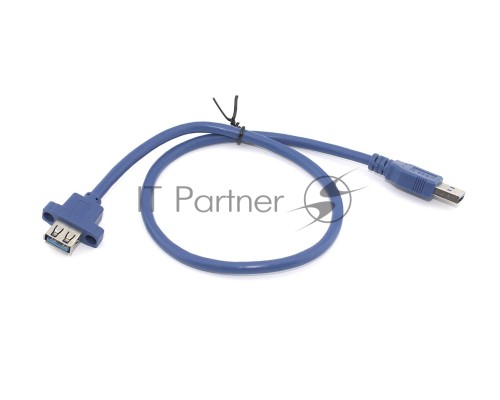 Кабель USB 3.0 для монтажа на корпус папа-мама с отверстиями под болты тип В 0,5 м