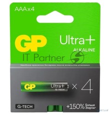 Алкалиновые батарейки c технологией G-tech GP Ultra Plus Alkaline 24А AАA - 4 шт. на блистере