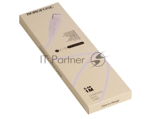 Кабель USB BOROFONE BX18 для Lightning, 2.4A, длина 1м, белый