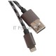Кабель USB BOROFONE BX24 для Lightning, 2.4А, длина 1м, серый